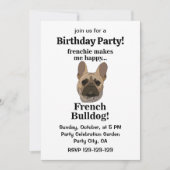 French Bulldog Face Birthday Party Kaart (Voorkant)