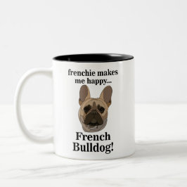 French Bulldog Face Dog Lover Tweekleurige Koffiemok