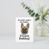 French Bulldog Face Frenchie Dog Groomer Visitekaartje (Staand voorkant)