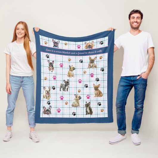 French Bulldog Fleece Deken (In situ)