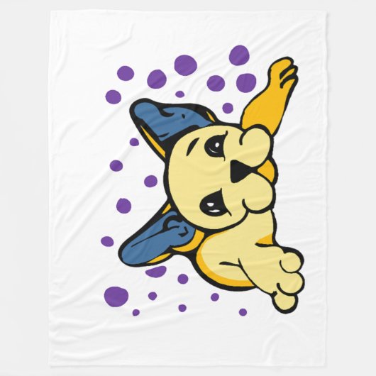 French Bulldog Fleece Deken (Voorkant)