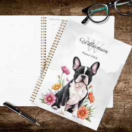French Bulldog Floral Planner