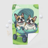 French Bulldog Französische Bulldogge Zwillinge Golfhanddoek (Insitu)