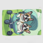French Bulldog Französische Bulldogge Zwillinge Golfhanddoek (Horizontaal)