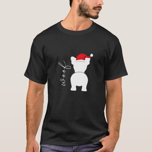 French Bulldog Frenchie Dog Christmas Santa Claus  T-shirt (Voorkant)
