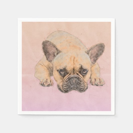 French Bulldog - Frenchie Dog Servet (Voorkant)