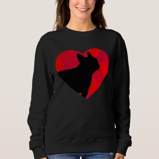 French Bulldog Frenchie Heart Valentine s Day Trui (Voorkant)