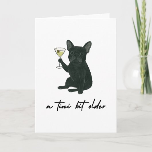 French Bulldog Frenchie Martini Birthday Card Kaart (Voorkant)