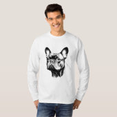 French Bulldog Frenchie Pencil Sketch Art T-shirt (Voorkant volledig)