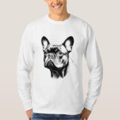 French Bulldog Frenchie Pencil Sketch Art T-shirt (Voorkant)