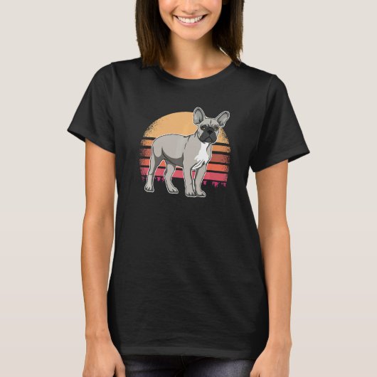 French Bulldog Frenchie Sunset  45 T-shirt (Voorkant)