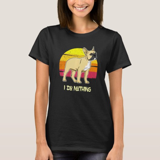 French Bulldog Frenchie Sunset  84 T-shirt (Voorkant)