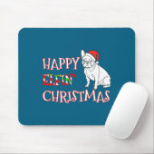 French Bulldog Funny Santa Hat Happy Elfin Christm Muismat (Met muis)