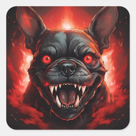 French Bulldog Gone Wrong Vierkante Sticker (Voorkant)