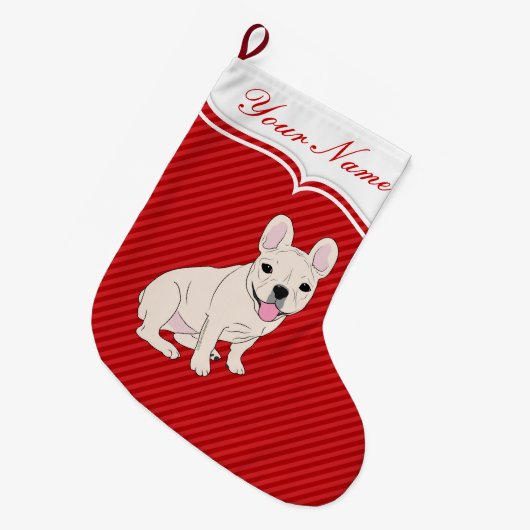 French Bulldog Grote Kerstsok (Voorkant (Hangend))
