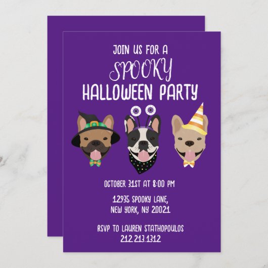 French Bulldog Halloween Costumes Kaart (Voorkant / Achterkant)