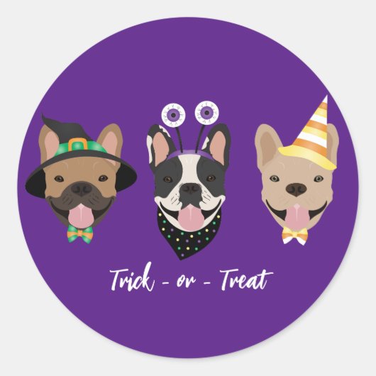 French Bulldog Halloween Costumes Ronde Sticker (Voorkant)