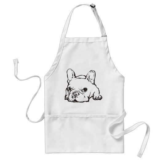 French Bulldog Handwritten Illustration apron Standaard Schort (Voorkant)