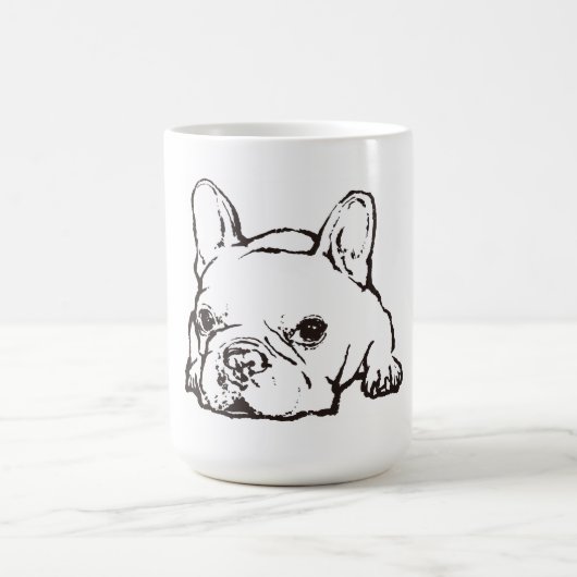 French Bulldog Handwritten Illustration  CoffeeMug Koffiemok (Center)