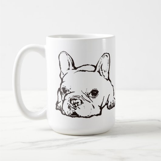 French Bulldog Handwritten Illustration  CoffeeMug Koffiemok (Links)