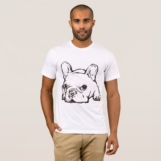 French Bulldog Handwritten Illustration Tshirt (Voorkant volledig)