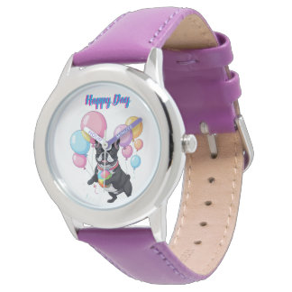 French Bulldog Happy Day Französische Bulldogge  Horloge