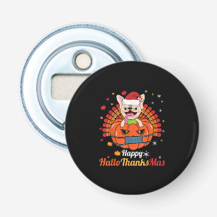 French Bulldog Happy HalloBedanktMas 2020 Cute Dog Button Flesopener