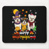 French Bulldog Happy Hallothanksmas Dog Lover Chri Muismat (Voorkant)