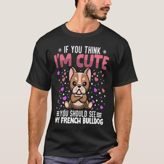 French Bulldog Heart Valentine's Day Animal For Wo T-shirt (Voorkant)