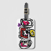 French bulldog hearts   bagagelabel (Voorkant (verticaal))