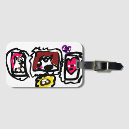 French bulldog hearts   bagagelabel