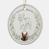 French Bulldog-herdenkings Sage Botanisch Keramisch Ornament (Links)