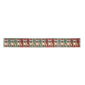 French Bulldog Holiday Plaid Funny Dog Christmas Satijnen Lint (Voorkant)