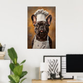 French Bulldog In Chefs Hat Poster, Pet Poster (Thuiskantoor)