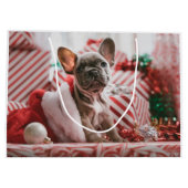 French Bulldog in Christmas Hat Groot Cadeauzakje (Achterkant)