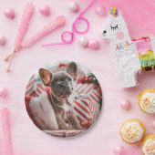 French Bulldog in Christmas Hat Papieren Bordje (Feest)