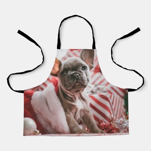 French Bulldog in Christmas Hat Schort (Voorkant)