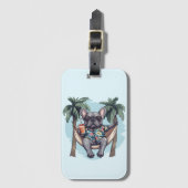 French Bulldog In Hawaiian Top Bagagelabel (Voorkant (verticaal))