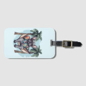 French Bulldog In Hawaiian Top Bagagelabel (Voorkant (horizontaal))