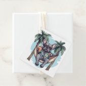 French Bulldog In Hawaiian Top Bedankjes Labels (In situ)