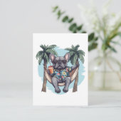 French Bulldog In Hawaiian Top Briefkaart (Staand voorkant)