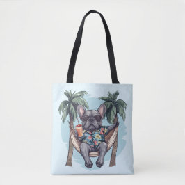 French Bulldog In Hawaiian Top Tote Bag