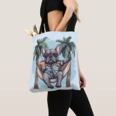 French Bulldog In Hawaiian Top Tote Bag (Dichtbij)