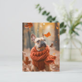French Bulldog in Knitted Dog Attire Feestdagenkaart (Staand voorkant)