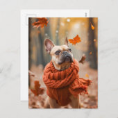 French Bulldog in Knitted Dog Attire Feestdagenkaart (Voorkant / Achterkant)