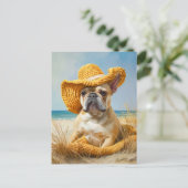 French Bulldog in Knitted Dog Attire Feestdagenkaart (Staand voorkant)