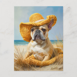 French Bulldog in Knitted Dog Attire Feestdagenkaart