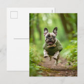 French Bulldog in Knitted Dog Attire Feestdagenkaart (Voorkant / Achterkant)