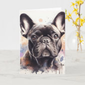 French Bulldog Kaart (Gele Bloem)