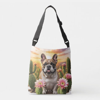 French Bulldog Kaktus Französische Bulldogge  Crossbody Tas